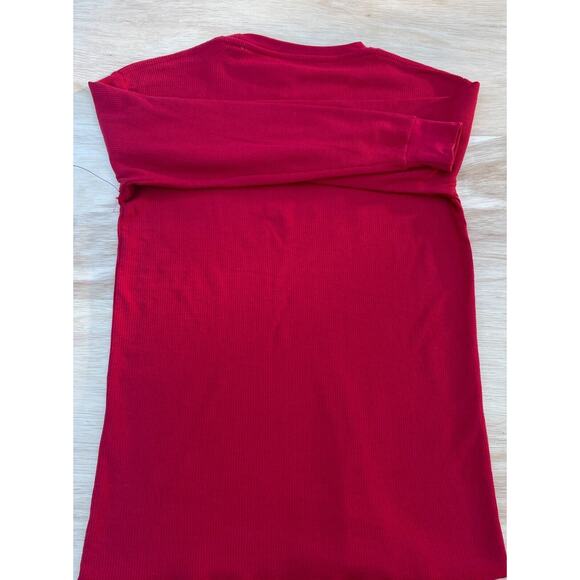 GALAXY Harvic Long Sleeve Sweat Shirt Relaxed Fit Cotton Men's Red SIZE SMALL - Picture 3 of 3